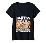 Photo Gallery donna intolleranza al glutine divertente meme unhinged maglietta con collo a v Photo Gallery donna intolleranza al glutine divertente meme unhinged maglietta con collo a v