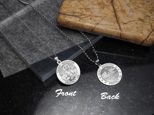 PicturesOnGold.com Saint Adjutor Doubles Sided Male Swimmer Religious Medal -4