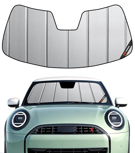 Pigenius Windshield Sunshade for Mini Cooper 2019-2024 (F55 F56) Hardtop Premium Grey Leather Finish