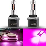 GLOFE 880 890 899 892 LED Bulbs Pink Purple Xtreme Super Bright Fog Light or Daytime Running Driving Lights (DRL Lamps) High Power 3030SMD Replacement for Cars,Trucks, SUVs, Vans