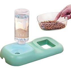 Dispensador De Comida Para Perros Electronico 2 comida para gatos | Juego comederos y dispensador agua 2 en 1 para perros - Cuenco botella agua automático resistente al desgaste, cuenco comida húmeda y Higyee