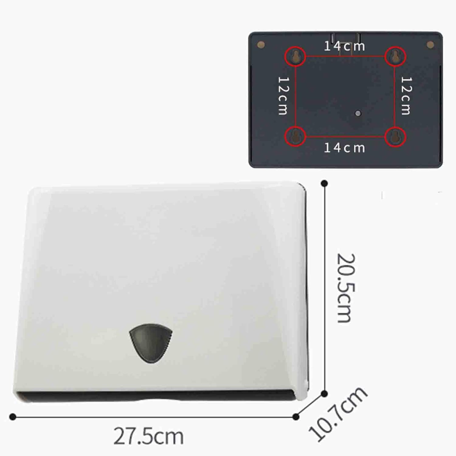 Useful Wall Mounted Hand Towel Dispenser Special Tissue Box Punch-Free Hand Towel Tray for Hotel Commercial Toilets Wall Mount (Silver)