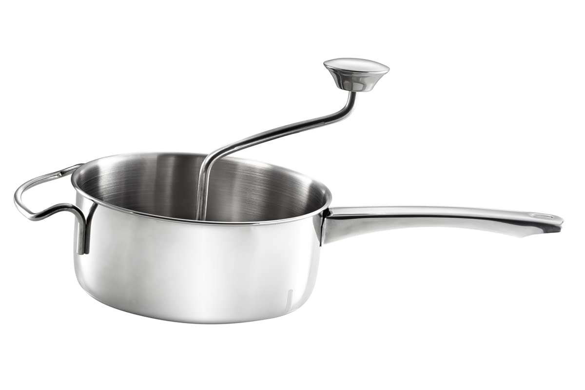 GEFU Passiergerät Flotte Lotte - Edelstahl Passiermühle 1,75 l Volumen | Patentierte Abstreiffunktion für Suppen, Saucen, Püree & Babynahrung - Effiziente Passiermaschine, spülmaschinengeeignet