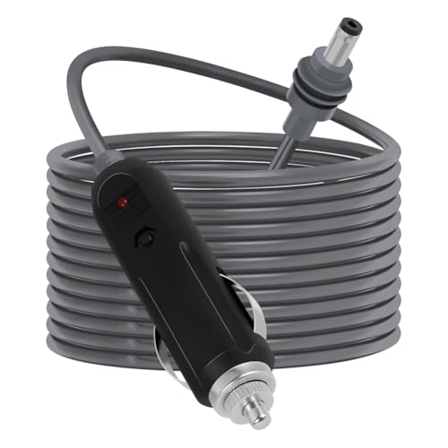 Puthernm Cable de Alimentación de CC Mini, Adaptador para Encendedor de Cigarrillos, Cargador de Automóvil de 12 V A 24 V, Cable de Encendedor de Automóvil de 10 Pies, Enchufe Macho A CC