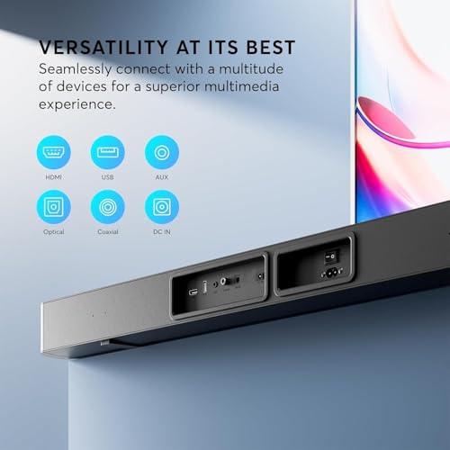 Image of 2.1 CH Dolby Atmos Soundbar, 37 Inch 6-Drv Sound Bar for TV w /HDMI-ARC /BT | Built-in Subwoofer, 3D Surround Sound 3 EQ Modes for Custom Audio