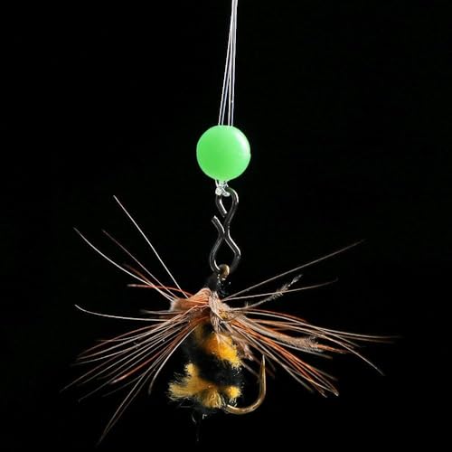 100 Pcs Green Luminous Fishing Beads, Round Night Glowing Balls Glow in Dark Lure Baits Fishing Tackle Bead Eggs Baits and Attractants (4MM - Thumbnail 5