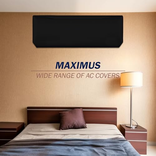 Image of Solid Split AC Cover for 1.5 Ton Indoor - Dustproof & Water Resistant Protection (Black)