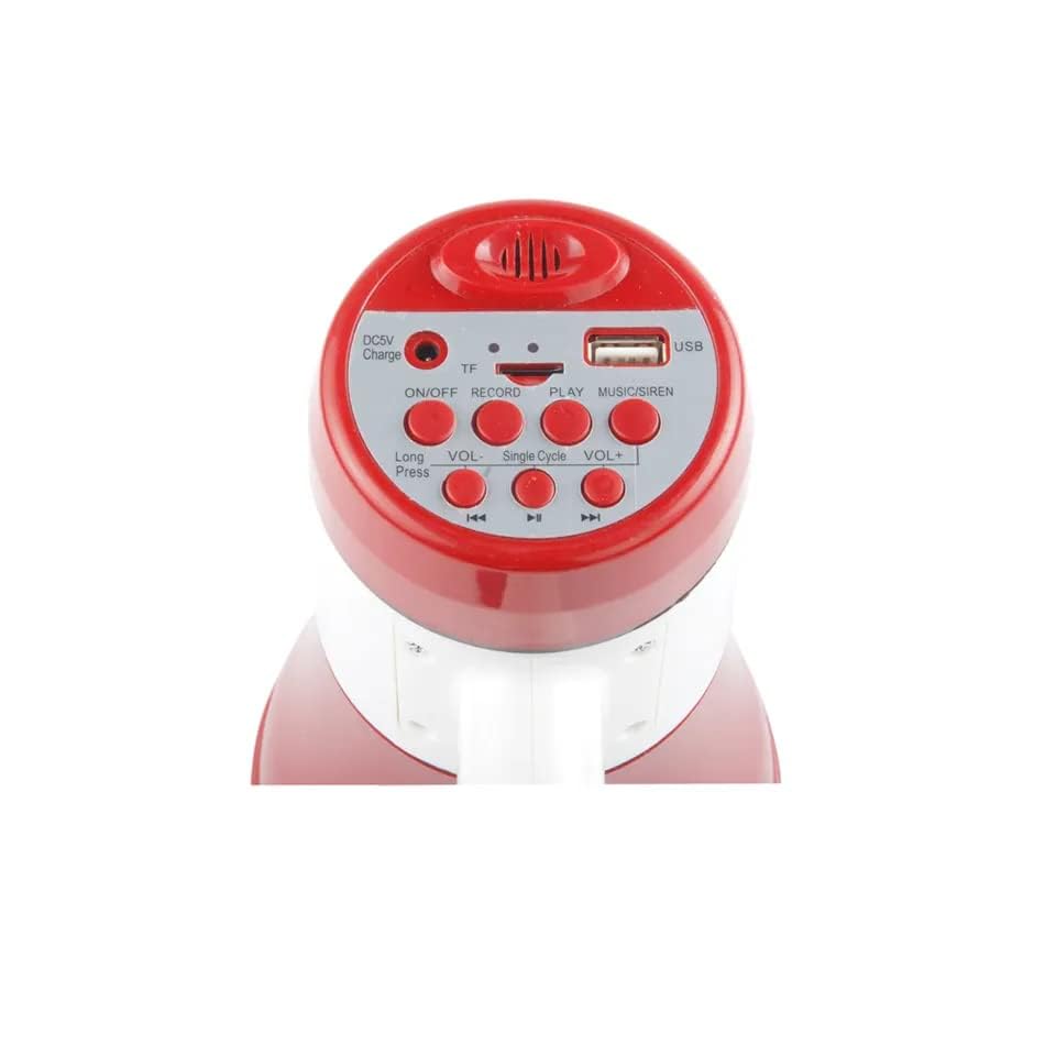 Image of kh Handheld Megaphone with Loud Speaker Built-in, Recorder USB Memory Card Input Talk Record Play Siren Music, Rechargeable Battery Included with Dog Bark Voice