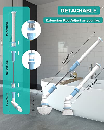 Electric Spin Scrubber,360 Power Scrubber With Long Handle And Cordless,Shower Scrubber For Cleaning,Tub And Tile Kitchen Scrubber Equipped With 3 Multi-Purpose Cleaning Brush Heads #TOP1