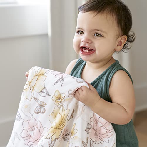 Image of aden + anais Boutique Organic, 100% Organic Cotton Muslin Baby Blanket Crib Bedding for Newborn Baby and Toddler, Nursery Blanket for Boys and Girls, Baby Registry and Shower Gift - Earthly, Rosewood