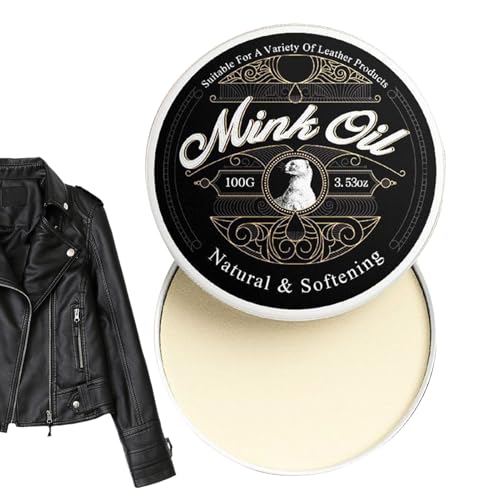 Après-shampoing à l'huile de vison pour cuir – 100 g – Crème de restauration naturelle | Pâte d'entretien du cuir pour chaussures, meubles, sièges de...