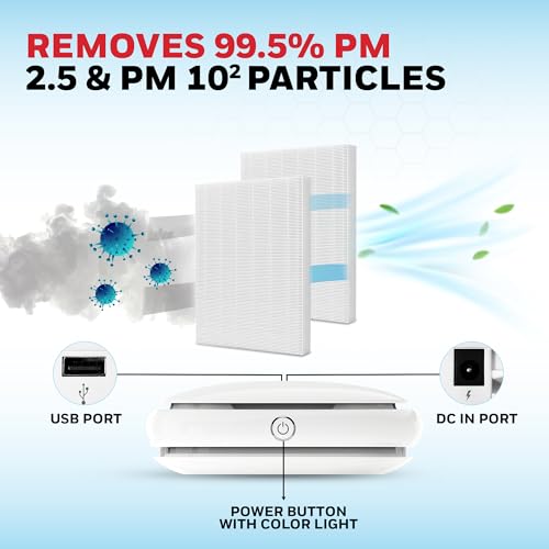 Image of Honeywell Move Pure3 Car Air Purifier, Hepa filter & Formaldehyde which removes 99.9% dust & smoke, CADR upto24 m /h with 3xUSB ports, 2 Years Manufacturer Warranty