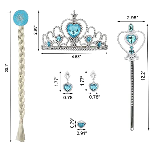 Acecharming Elsa Princess Dress,Anna Elsa Fancy Dress Girls Kids Floral Dresses With Accessories For Halloween Christmas Party Cosplay Costume(5-6Years) #TOP2