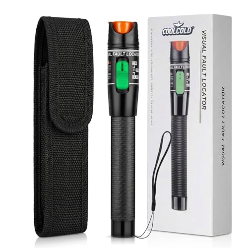 Image of COOLCOLD VFL Visual Fault Locator 30mW 30KM, Fiber Optic Cable Tester Meter, Red Light Pen Tester Adapt LC /FC /SC /ST Interface, Fiber Network Cable Test Kit Fiber Light Source Testers
