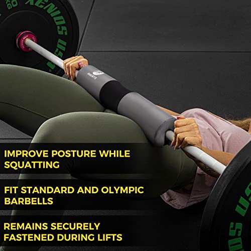 Anerte Barbell Pad For Hip Thrust, Squat Bar Pad With Closure,Neck & Shoulder Protective Pad For Squats, Lunges, Hip Thrusts-Fits All Standard And Olympic Bars (Grey) #TOP5