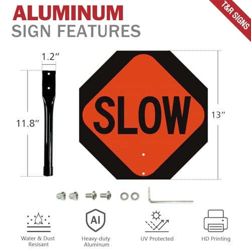 Panneau stop lent double face抗紫外线铝制手持标识牌 - 2