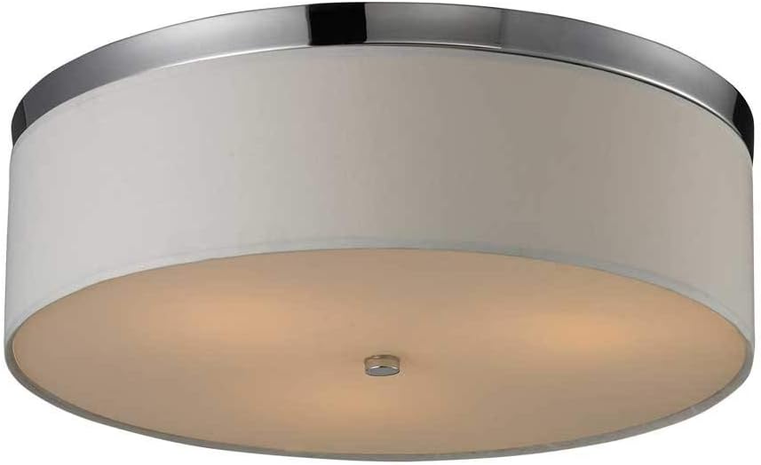 Elk 11445/3 Flushmounts 3-Light Polished Chrome with Diffuser Flush Mount, 17W X 17D X 6H