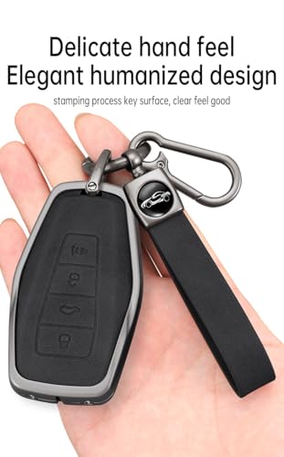 Funda de piel para llave de Geely EX5 y Galaxy E5 color gris resistente 6
