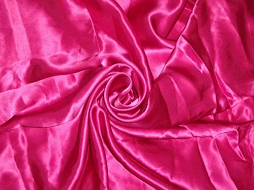Tissu satin 100% pure soie rose vif, la haute couture s'invite dans vos créations d'exception