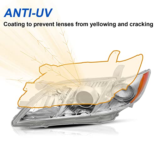 Alziria Headlight Assembly Compatible With 2007 2008 2009 Toyota Camry Passenger And Driver Side #TOP4