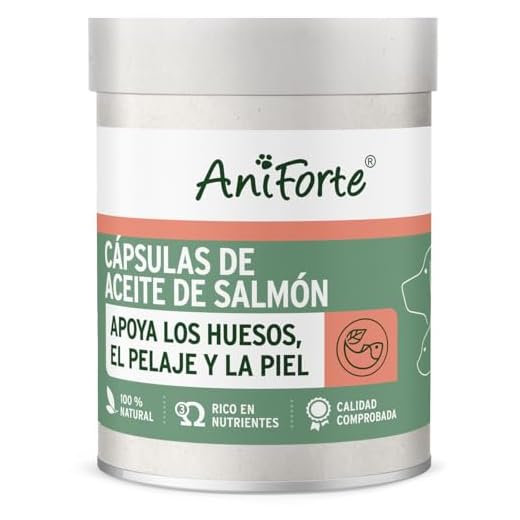 AniForte Cápsulas de Aceite de salmón para Perros y gatos 200 – Son un valioso Aceite de Pescado Omega-3 para el metabolismo y la formación de Huesos, suplemento de Barf, vitaminas