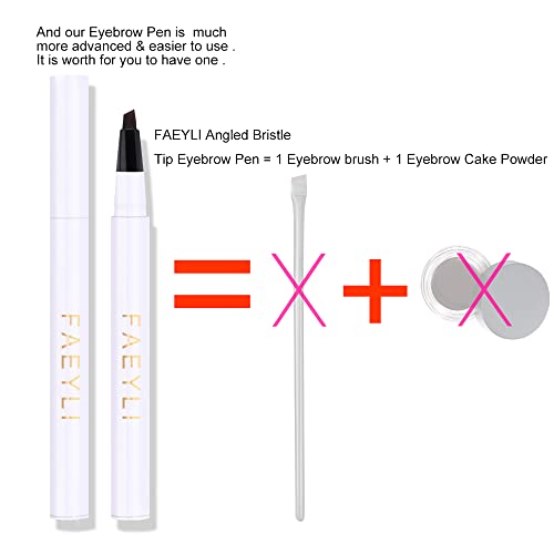 Eyebrow Pen, Long-Lasting Waterproof Dark Brown Liquid Eyebrow Pen Tilted-Pronged Tip Eye Brow Color Smudge-Proof Eyebrow Pen For Women Daily Natural Eye Brown Makeup (4# Dark Brown) #TOP6