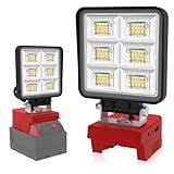 T-SUN Akku Lampe Für Milwaukee 18V, 48W LED Arbeitsleuchte Akku, Tragbare Baustrahler mit 2 Modi...