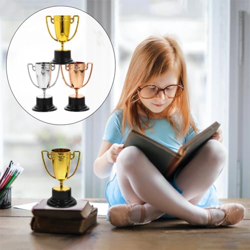 Kisangel Copos De Troféu De Prêmio Com Base De Plástico 6 Peças Mini Copos De Troféus Show De Talent