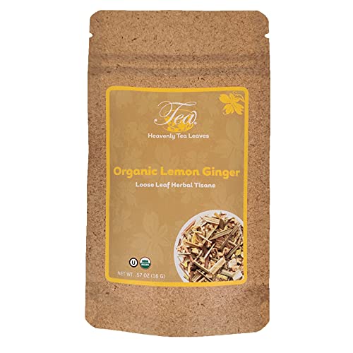 Heavenly Tea Leaves Organic Lemon Ginger, Loose Leaf Herbal Tea, Essentials Collection, .57 Oz. (Approx. 10-15 Servings)