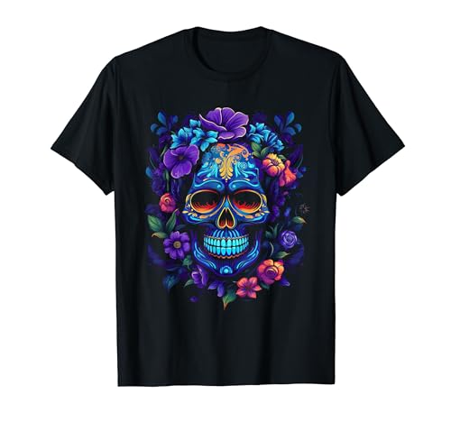 Floral Calavera Mexicana Día de Muertos Dia De Muertos Camiseta