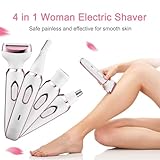 Electric Razor for Women,Hair Trimmer for Face Nose Eyebrow Beard Mustache Arm Leg Armpit Bikini,Painless Rechargeable Portable 4 in 1 Womens Body Shavers Set - Image 8