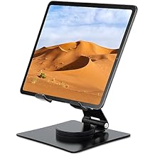 360 Swivel Tablet Stand Adjustable iPad Fire Holder for Desk, Aluminium Desktop Stand Dock Compatible for iPad, Tablets, Kindle