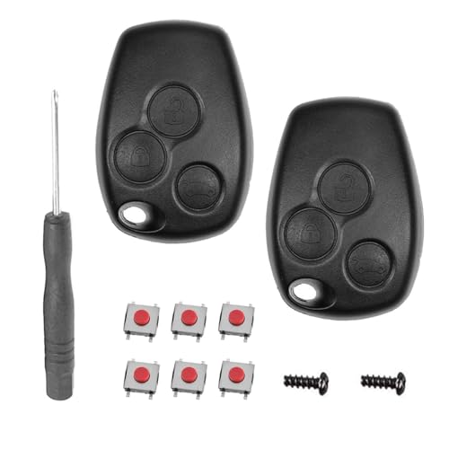 SLshiBo 2 Pièces Télécommande Renault 3 Boutons Coque de Clé sans Lame de Voiture Renault avec 6 Switchs pour Renault Kangoo Modus Clio Master Trafic...