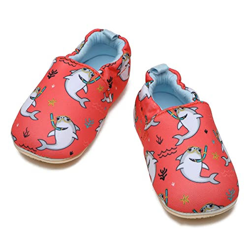 Image of Timatego Toddler Baby Boys Girls Shoes Non Skid Slipper Sneaker Moccasins Infant First Walker House Walking Crib Shoes(6-24 Months)