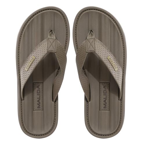 Image of MALIDA Mens Flip Flops Non-Slip Bathroom Shower Shoes Waterproof Cushion foam Indoor and Outdoor Thong Sandals