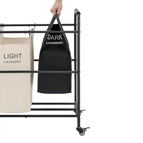 Tajsoon LCR03B 3 Bag Laundry Sorter Cart thumb #5
