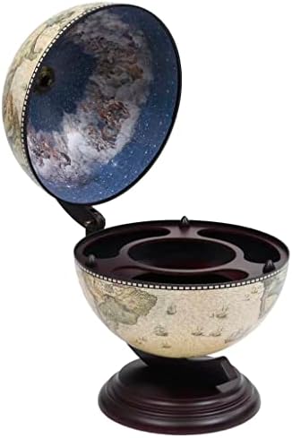 vidaXL Tabletop Globe Bar Wine Stand World Decor Drink Liquor Spirits Beverage Bottle Champagne Storage Holder Organiser Eucalyptus Wood