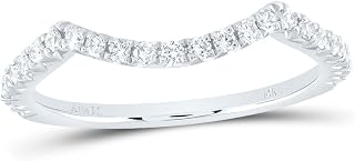14K White Gold 1/3 CTW Womens Diamond Contour Square Wedding Band