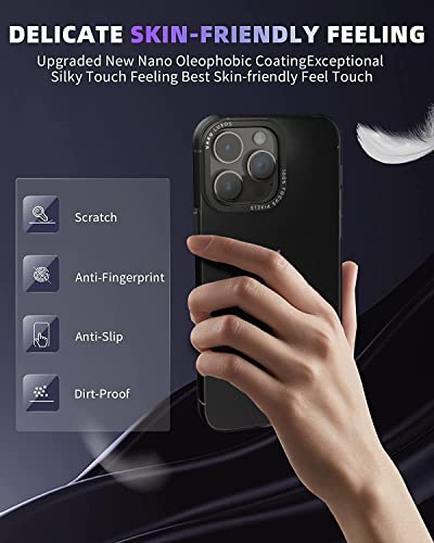 Image of eller sante SAN Pedro Frosted for iPhone 14 Pro Case Cover, 6 Feet Drop Protection, Shockproof, Scratch Resistant, Slim, Thin, Compatible with iPhone 14 Pro Back Cover - Black