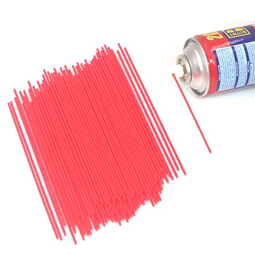 Spray Can Straws, 50 piezas, extensión plástica roja miniatura 4