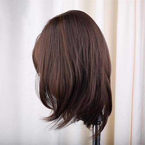 kowaku Peruca Feminina Natural de 16 Polegadas Peruca Sintética Longa Ondulada Feminina - Marrom