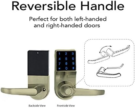 COLOSUS NDL319 Keyless Electronic Digital Smart Door Lock for Home & Office Security, Touchscreen – 50 User Codes + 2 Key Fobs + 1 Remote + 2 Keys (Gold) …