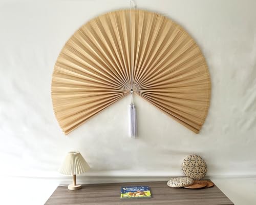 image for Chicvillage Large Bamboo Wall Hanging Fan, Wall Hanging For Decoration