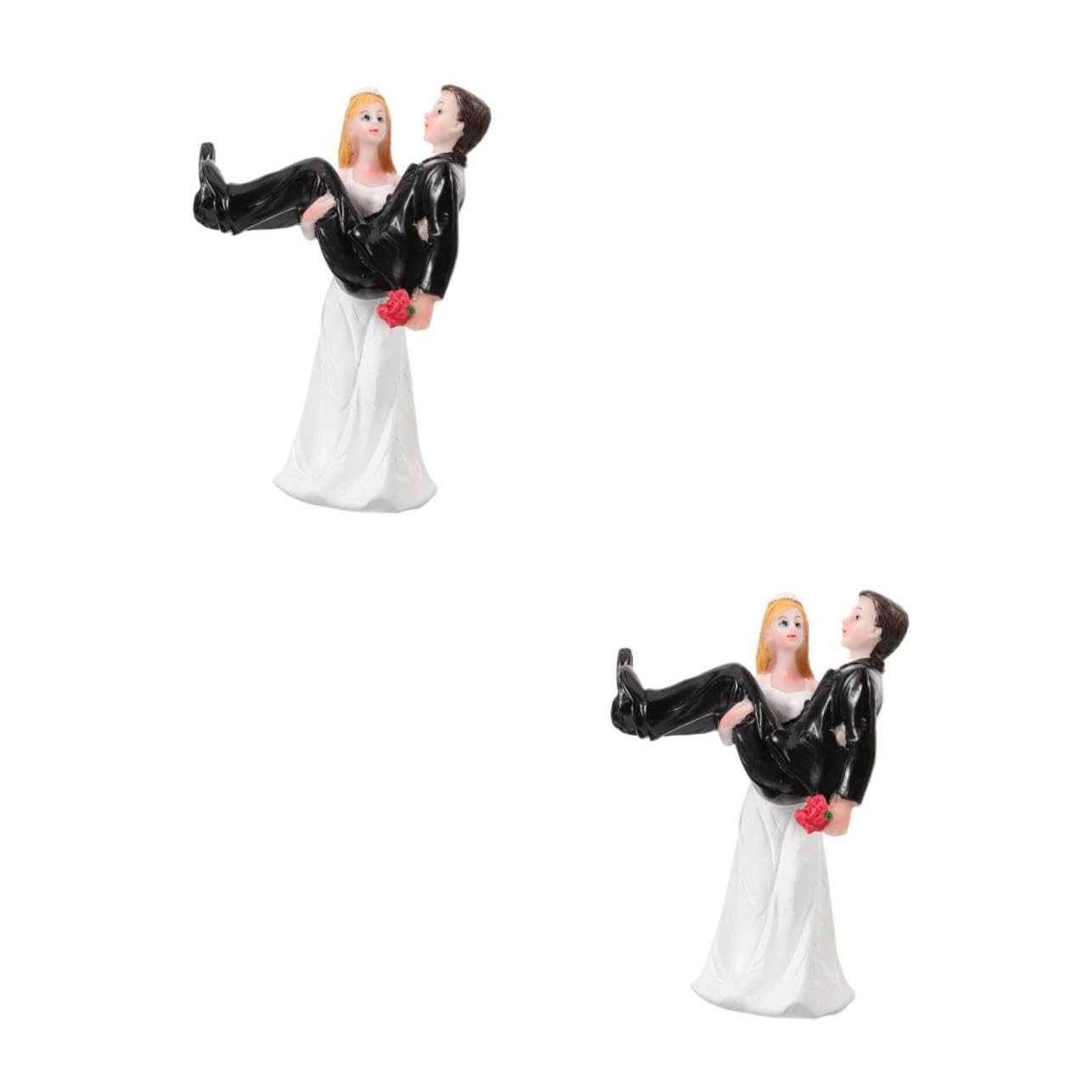 SOLUSTRE 2stücke Brautpaar Figuren Resin Hochzeitsdeko Tortenaufsatz Für Romantische Anlässe Kreative Hochzeitstorte Als Erinnerungsstück Und Fotokabinen-Requisite