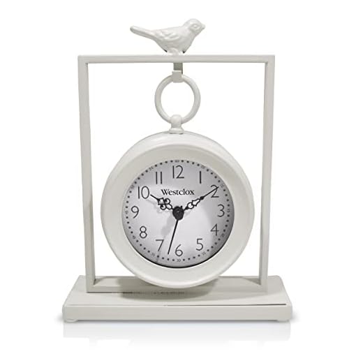 Westclox 8 in. Black Pocket Watch Table Clock Model # 91141 (White)