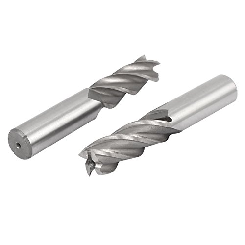 Image of uxcell 5 /8 Inch Cutting Dia 4 Flutes Straight Shank HSS-AL End Mill Router Bit 2pcs