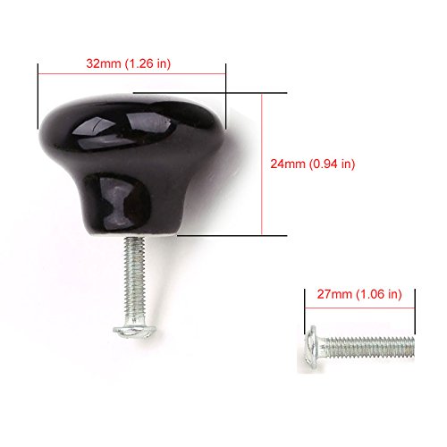 Fatcolo(Tm) Ceramic Porcelain China Vintage Round Style Bedroom Door Cabinet Cupboard Drawer Knob Pull Handle (Button Shape/Yellow/Pack Of 6) #TOP4