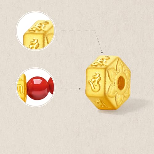 24K Yellow Gold Bracelet Red Agate Bracelets Six True Words Mantra Charm Beaded Bracelet Spiritual Chinese Jewelry for Couple Women Men Her Birthday Special Day3