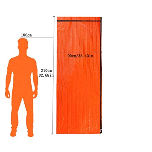 Fewear Emergency Sleeping Bag Thermal Waterproof For Outdoor Survival Camping Hiking, Sleeping Bag With Compression Sack,Portable Lightweight And Waterproof For Adults & Kids (Orange) #TOP2