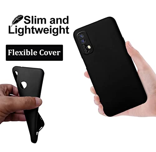 Image of Mobile Back Cover Case for Realme 7 Narzo 20 (Silicone Case|CameraProtection|Black SC1510)